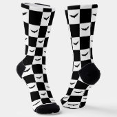 Bat Halloween Checker Pattern Sokken (Gebogen)