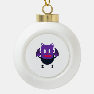 Bat halloween keramische bal ornament