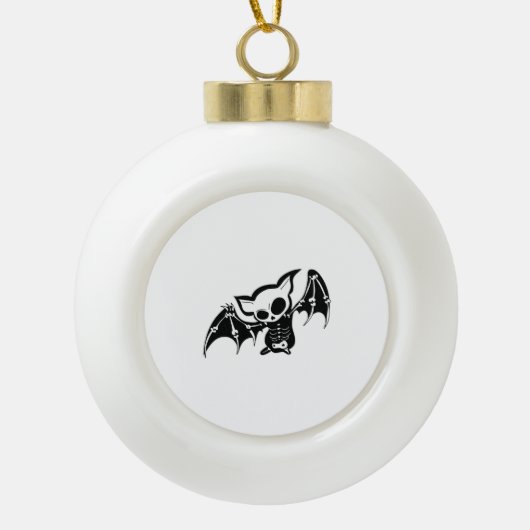 Bat Halloween Keramische Bal Ornament (Voorkant)