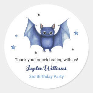 Bat Halloween Kinder 3e verjaardagsfeest Dank u Ronde Sticker