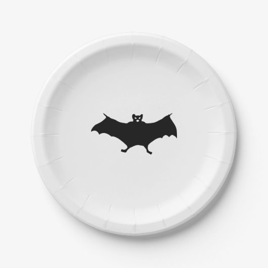 Bat Halloween Papieren Bordje (Voorkant)