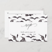 Bat Halloween Party w Repas RSVP Blanc (Devant / Derrière)