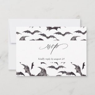 Bat Halloween Party w Repas RSVP Blanc