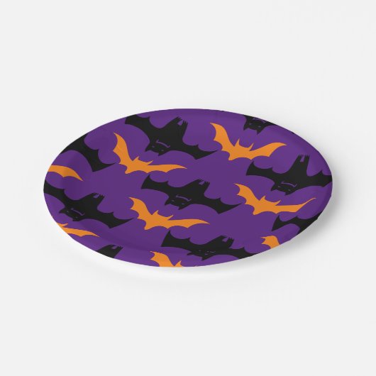 Bat Halloween Pattern Papieren Bordje (Gekanteld)