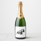Bat Halloween Sparkling Wijnetiket (Voorkant)