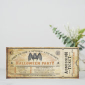Bat Halloween Ticket Invitation Kaart (Staand voorkant)