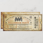Bat Halloween Ticket Invitation Kaart (Voorkant / Achterkant)
