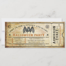  Bat Halloween Ticket Invitation Kaart