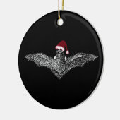Bat in een kersthat keramisch ornament (Links)