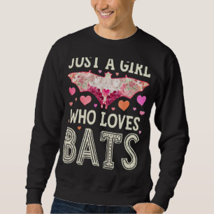 Bat Just A Girl Who Loves Bats Flower Women Schatt Trui