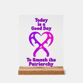 Bat’leth Heart - Smash the Patriarchy Acryl Bord