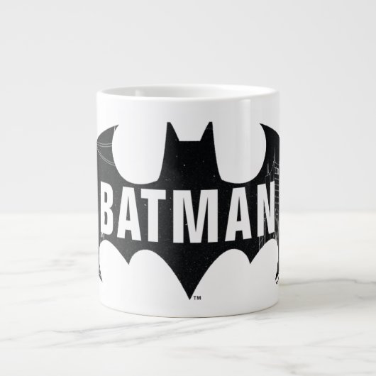 Bat Logo met Gotham Etching Extra Grote Beker (Voorkant)