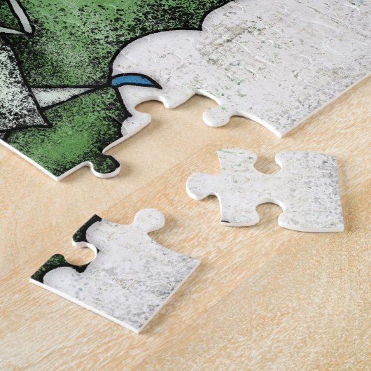 Bat met een slechte jigzaag legpuzzel (Zijkant)