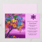 Bat Mitsvah Invitations Arbre de vie (Devant / Derrière)