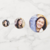 Bat Mitswa 3 Foto Marine Blauw Goud Glitter Script Confetti (Voorkanten)