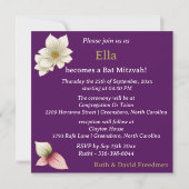 Bat Mitswa Mooie Bloemenster van David Square Kaart (Achterkant)