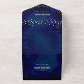 Bat Mitswa Navy Gold Glitter Script Modern Bold All In One Uitnodiging (Buitenkant)