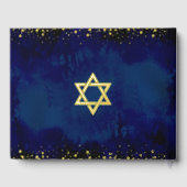 Bat Mitswa Navy Waterverf Script Echt Goudfolie Gastenboek (Achterkant)