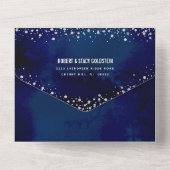 Bat Mitswa Navy Zilver Glitter Script Modern Bold All In One Uitnodiging (Achterkant)