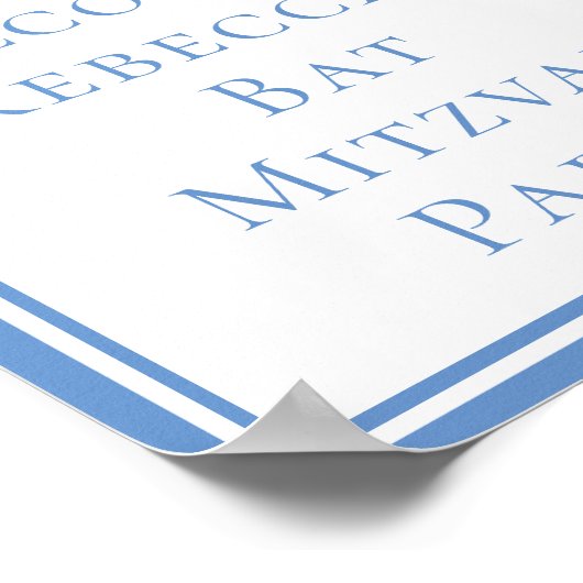 Bat Mitswa Party Lichtblauwe Davidsster Poster (Hoek)
