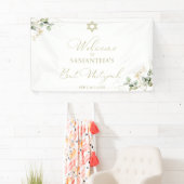Bat Mitswa Welkomstbord Banners | Greenery Gilded (Insitu)