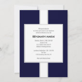 Bat Mitzvah aankondigingen {Navy Blue} (Achterkant)
