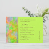 Bat Mitzvah Abstract Design in Lime Green Kaart (Staand voorkant)