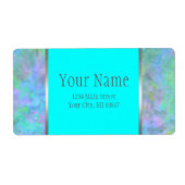 Bat Mitzvah Abstract Design in Turquoise Silver Etiket (Voorkant)