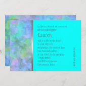 Bat Mitzvah Abstract Design in Turquoise Silver Kaart (Voorkant / Achterkant)