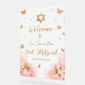 Bat mitzvah Acrylique Affiche de bienvenue Papillo (Angle)