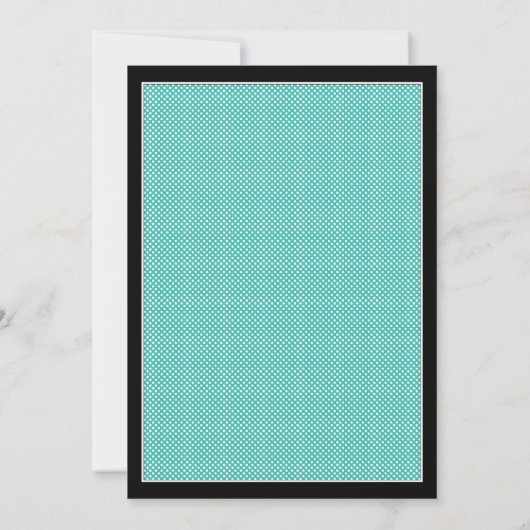 Bat mitzvah Aqua Blue Black Polka Dot Invitation (Dos)