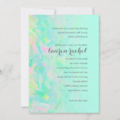 Bat Mitzvah Aqua en Roze design Kaart (Voorkant)