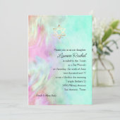 Bat Mitzvah Aqua Tie Dye Design Invitation Kaart (Staand voorkant)