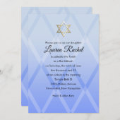 Bat mitzvah Arlequin bleu Invitation (Devant / Derrière)