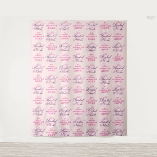 Bat Mitzvah Backdrop Stap en Herhaal Banner Wandkleed (Voorkant)