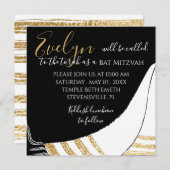 Bat mitzvah Bar Mitzvah Elegant Carré Invitation (Devant / Derrière)