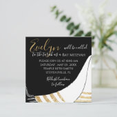 Bat Mitzvah Bar Mitzvah Elegant Square Invitation (Staand voorkant)