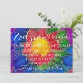 Bat mitzvah Bar Mitzvah Invitation colorée (Debout devant)