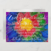 Bat mitzvah Bar Mitzvah Invitation colorée (Devant / Derrière)