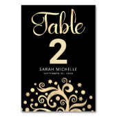 Bat Mitzvah Black Gold Foil Tree of Life Script Kaart (Voorkant)