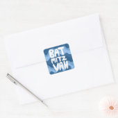 BAT MITZVAH Blauwe Wavy Stripes Vierkante Sticker (Envelop)