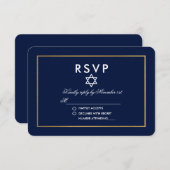 Bat mitzvah Blue et Gold RSVP (Devant / Derrière)