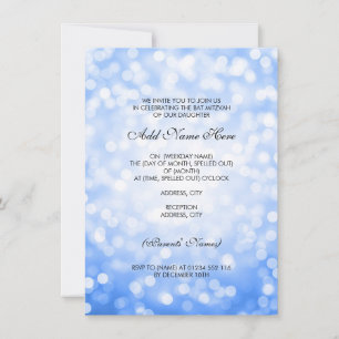 Bat Mitzvah Blue Glitter Lights Kaart