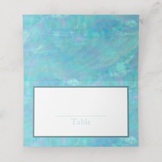 Bat Mitzvah Blue Opal Waterverf Party Escort (Binnenkant ongevouwen)