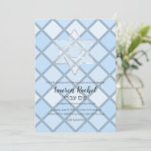 Bat mitzvah Blue Tones Mosaic Invitation (Debout devant)