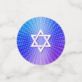 Bat Mitzvah Bold Boho Retro Blauw Paarse Gradiënt Confetti (Kleine voorkant)