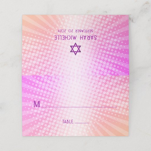 Bat Mitzvah Bold Boho Retro Roze Oranje Gradient (Buitenkant ongevouwen)