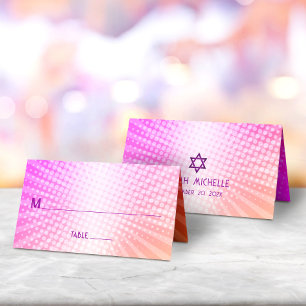 Bat Mitzvah Bold Boho Retro Roze Oranje Gradient