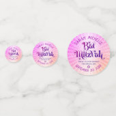 Bat Mitzvah Bold Boho Retro Roze Oranje Gradient Confetti (Achterkanten)