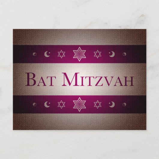 Bat Mitzvah Briefkaart (Voorkant)